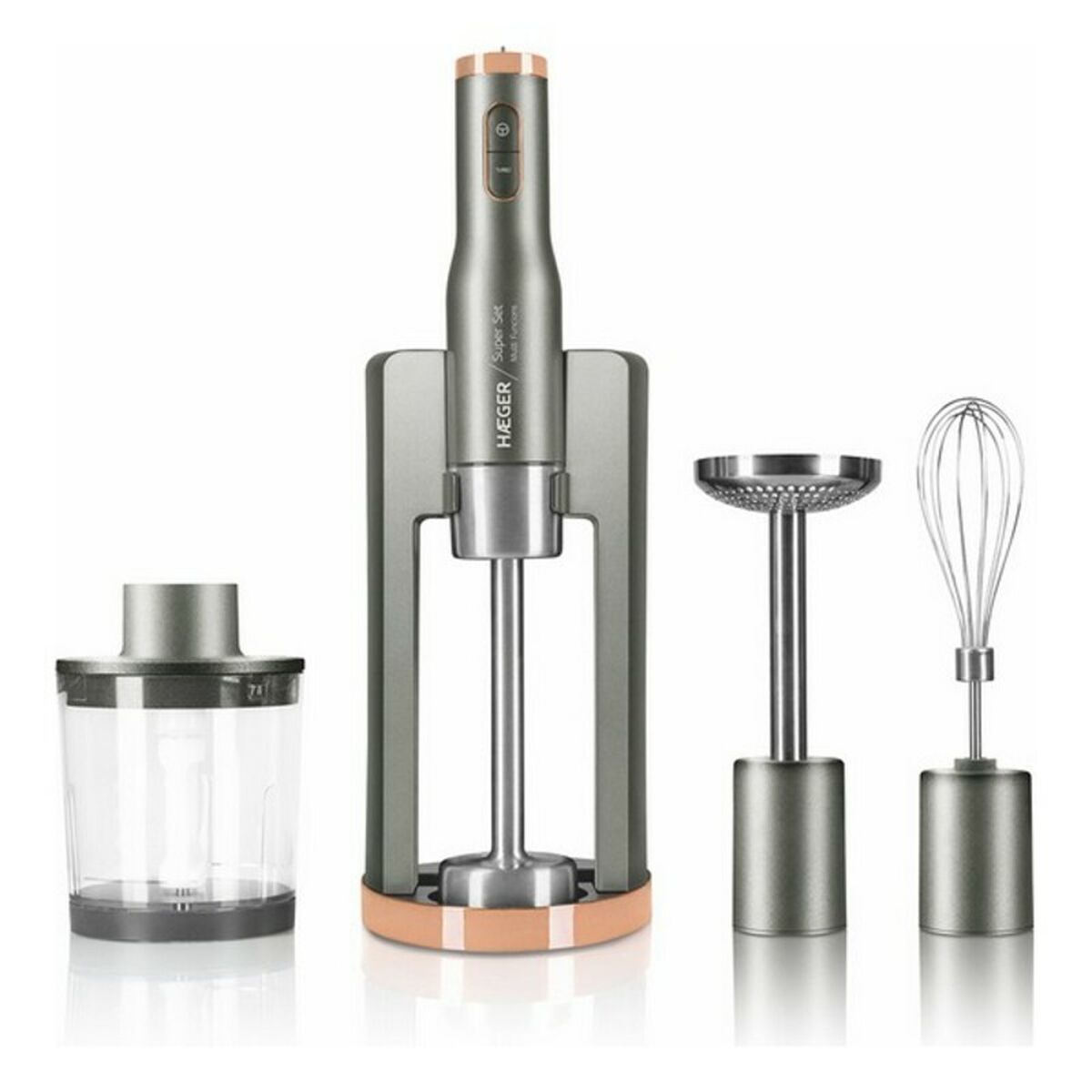 Multifunktionell handmixer med tillbehör Haeger HB-80C.024A Grå 800 W